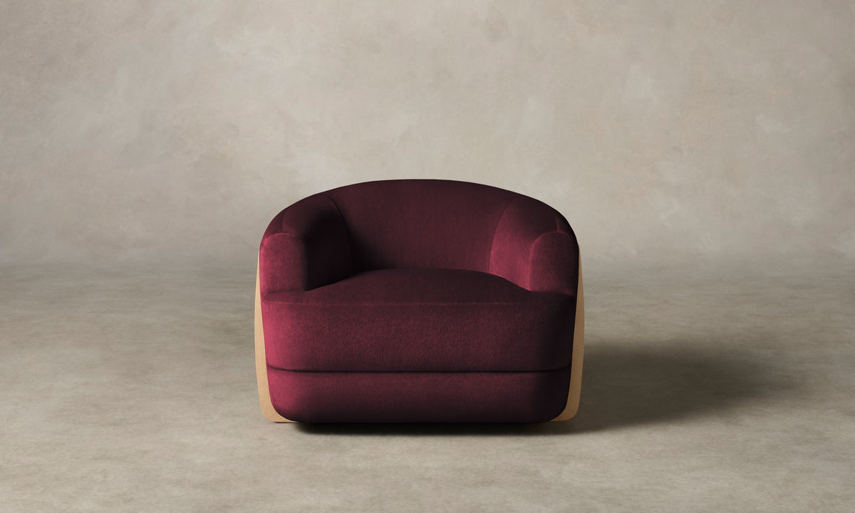 The Vera Swivel Chair - Performance Velvet Cabernet
