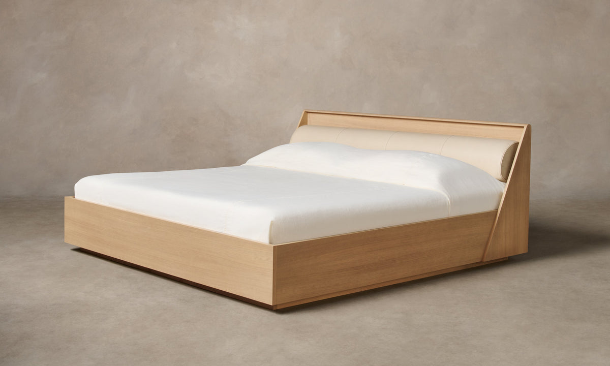 The Verne Bed - Costa Leather Sesame