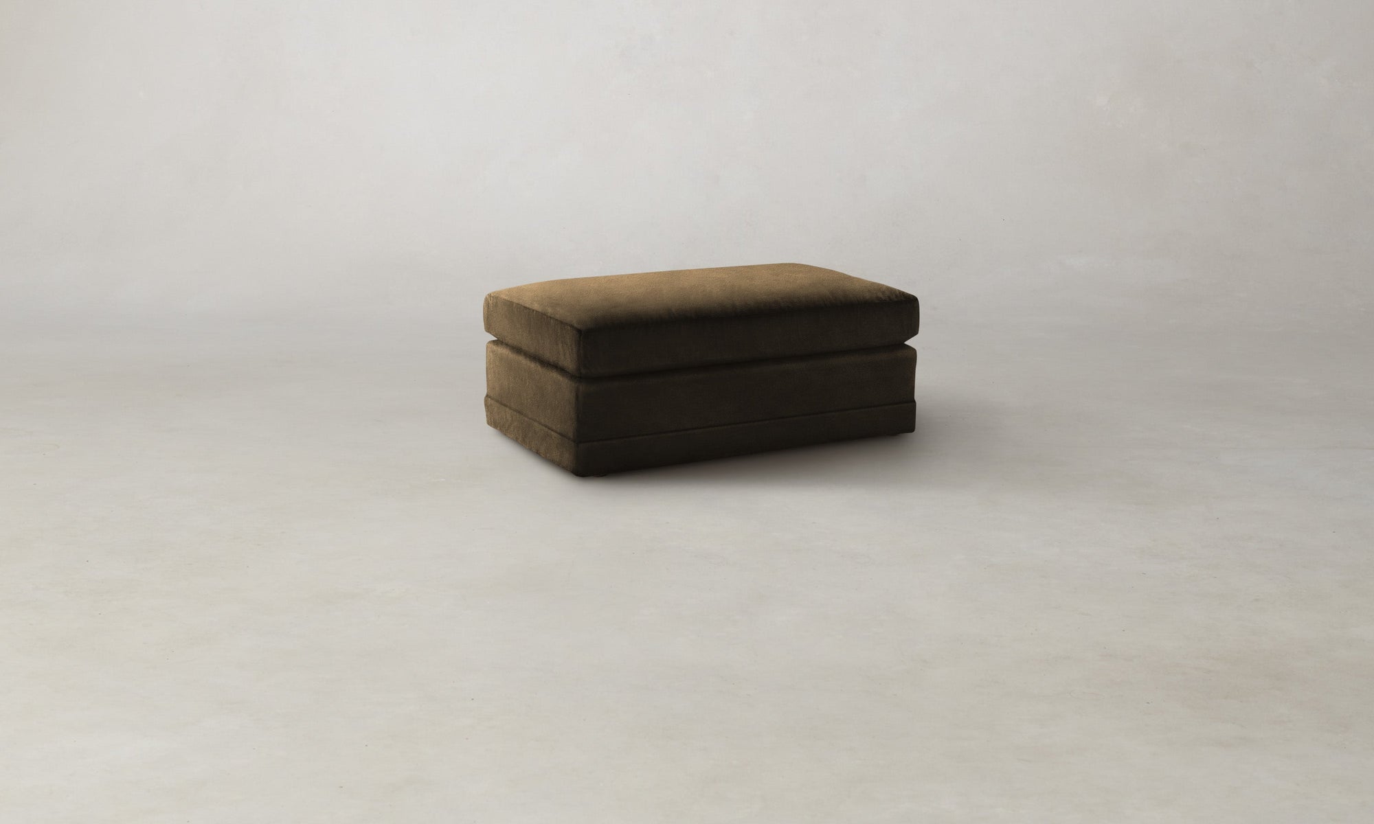 The Warren Ottoman - Marled Alpaca Velvet Marsh