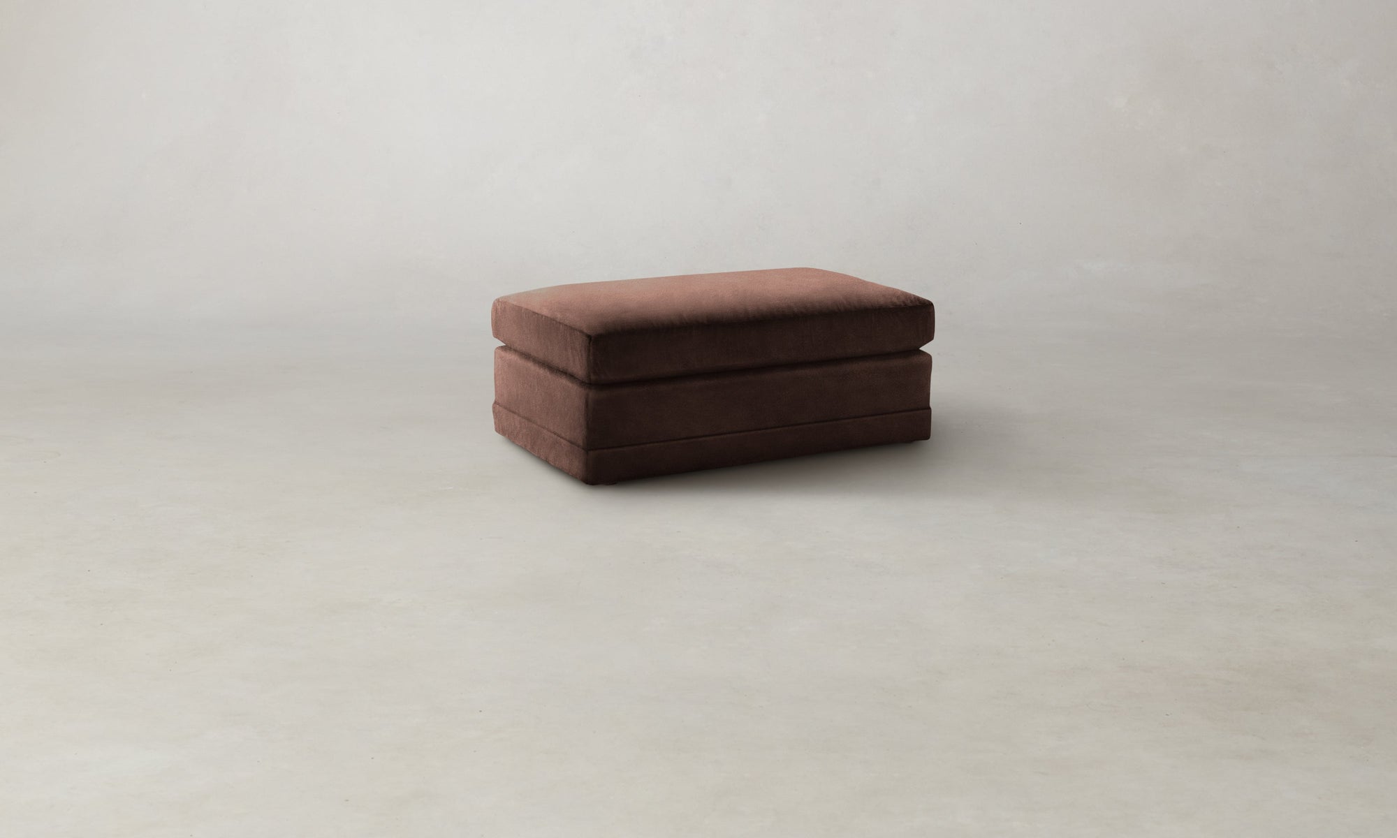 The Warren Ottoman - Marled Alpaca Velvet Molasses