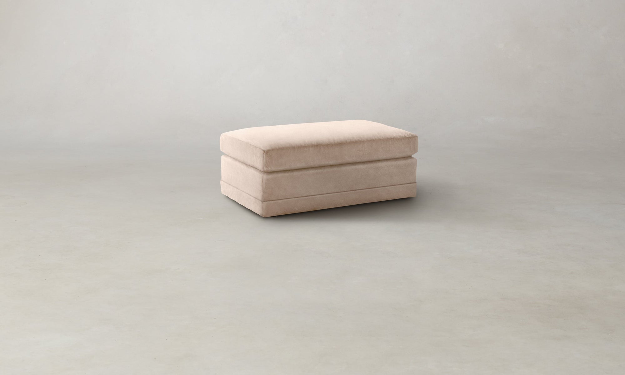 The Warren Ottoman - Marled Alpaca Velvet Rosette
