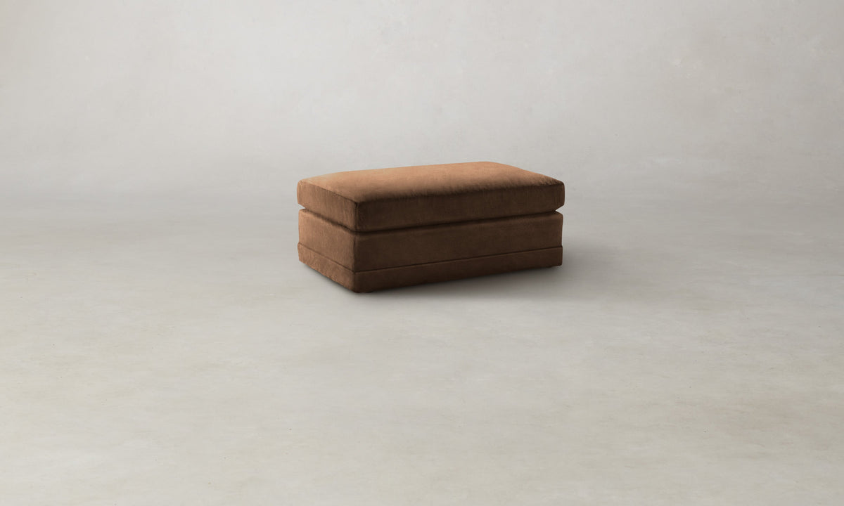 The Warren Ottoman - Marled Alpaca Velvet Whiskey