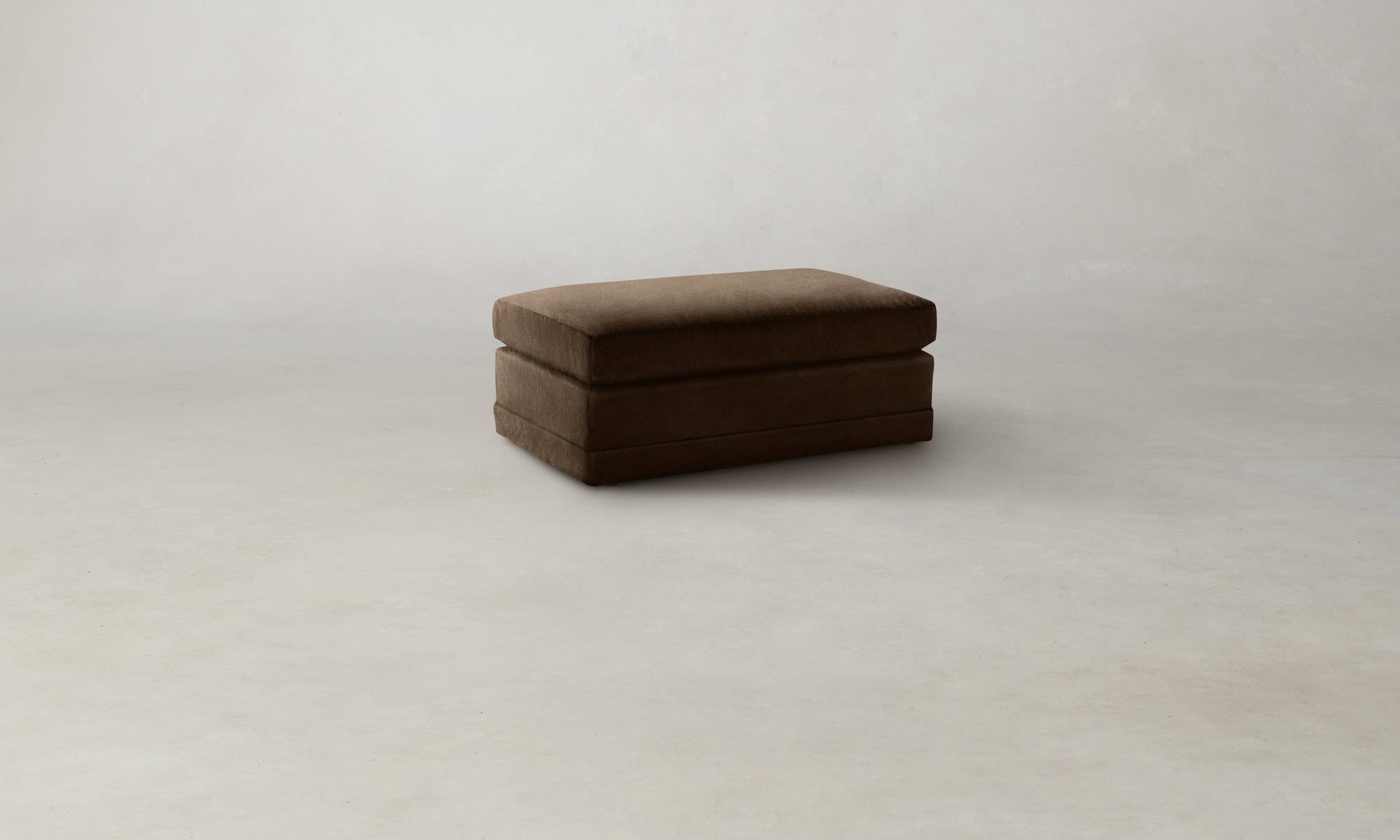 The Warren Ottoman - Performance Velvet Bark