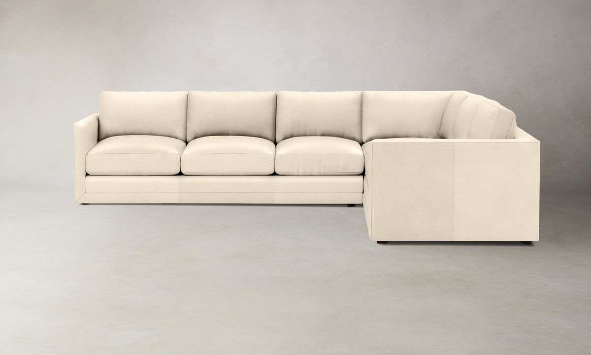 The Warren Sectional - Costa Leather Sesame