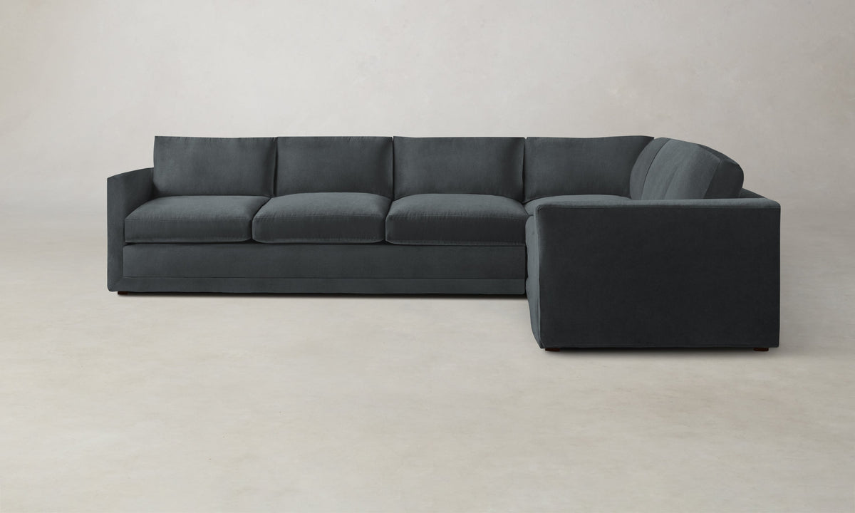 The Warren Sectional - Marled Alpaca Velvet Basalt