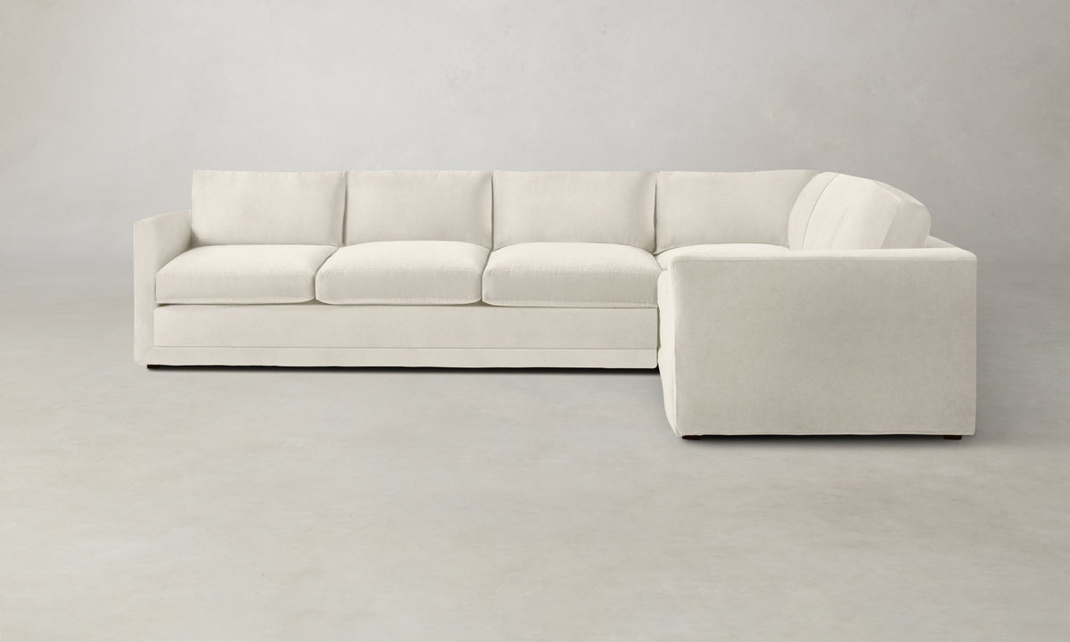 The Warren Sectional - Marled Alpaca Velvet Porcelain