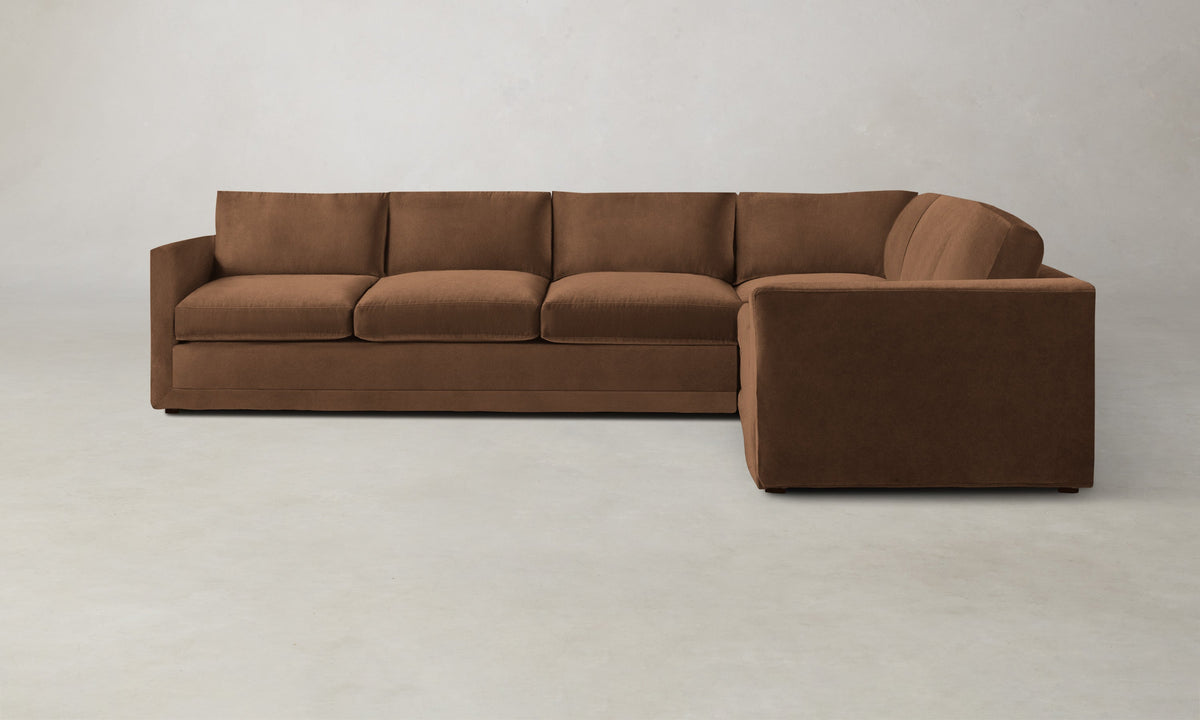 The Warren Sectional - Marled Alpaca Velvet Whiskey