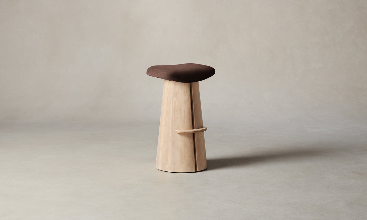 The Weston Bar & Counter Stool - Marled Alpaca Velvet Molasses