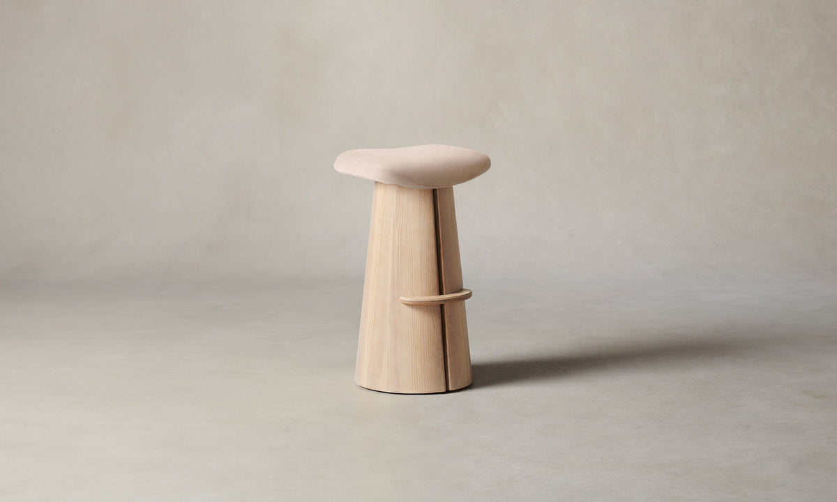 The Weston Bar & Counter Stool - Marled Alpaca Velvet Rosette