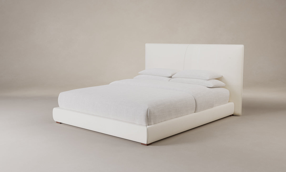 The Wythe Bed - Marled Alpaca Velvet Porcelain
