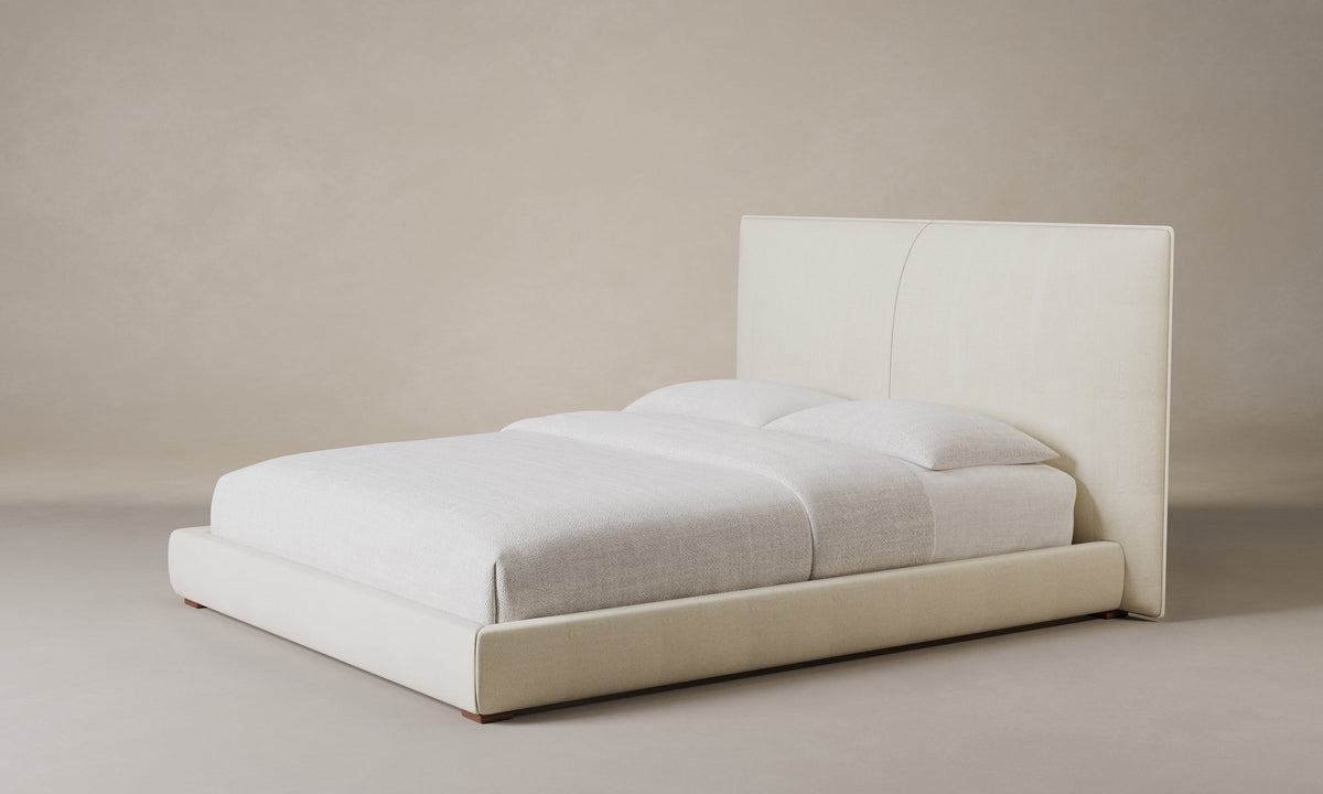 The Wythe Bed - Marled Alpaca Velvet Porcelain