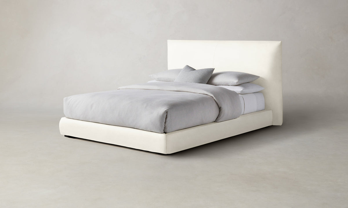 The Wythe Bed - Marled Alpaca Velvet Porcelain