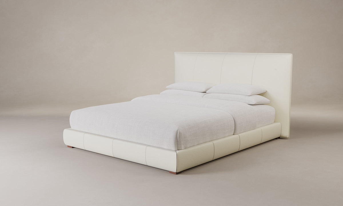The Wythe Bed - Pebbled Leather Swan