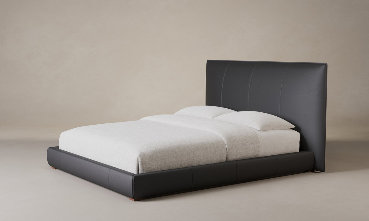 The Wythe Bed - Pebbled Leather Ink