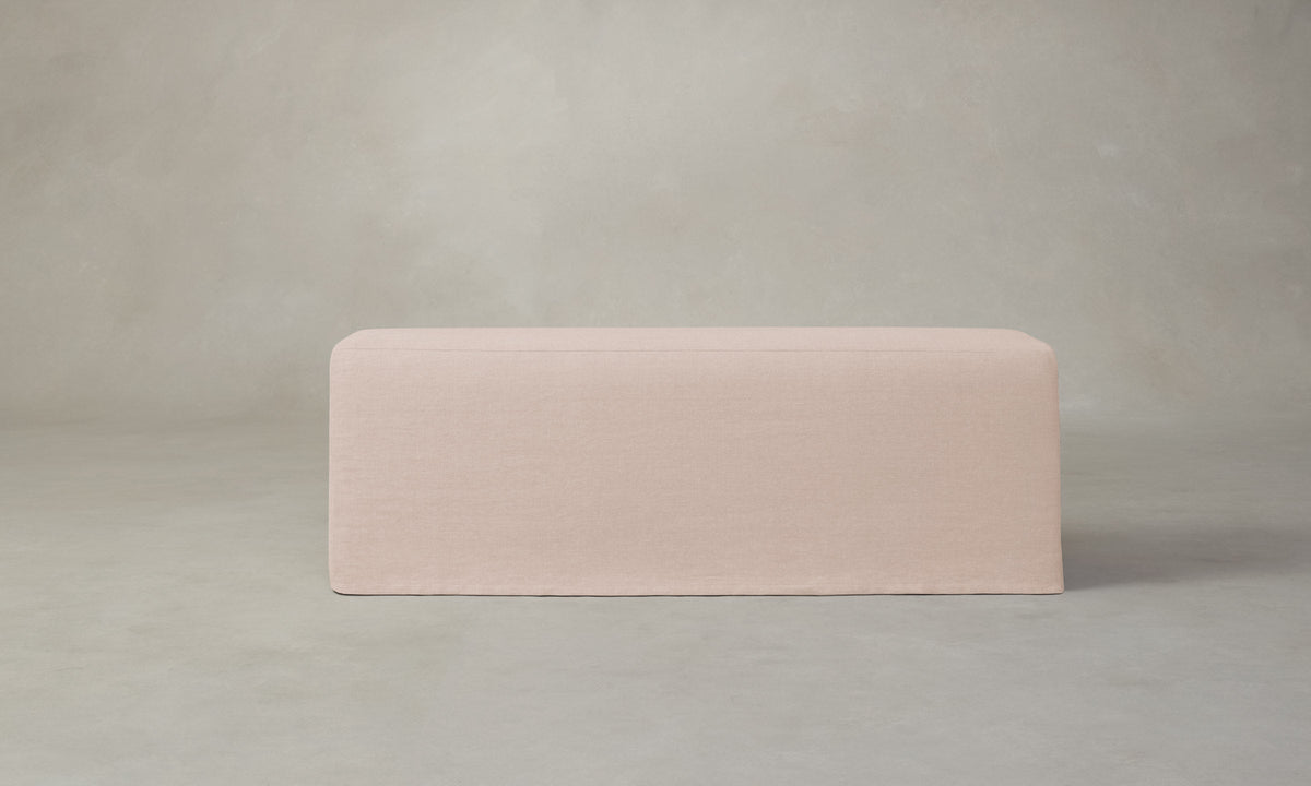 The Beacon Dining Bench - Heritage Belgian Linen Petal