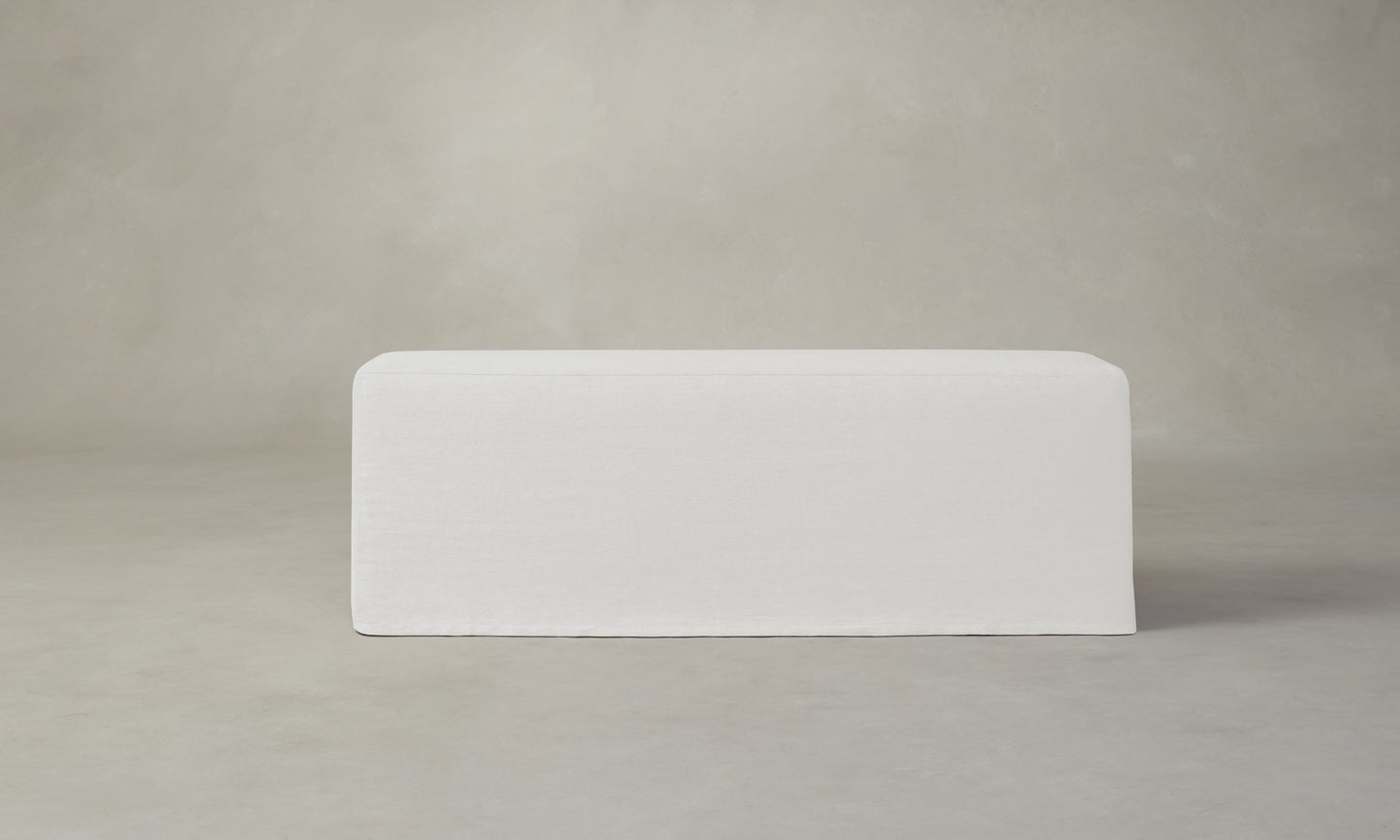 The Beacon Dining Bench - Performance Linen Weave Pure White