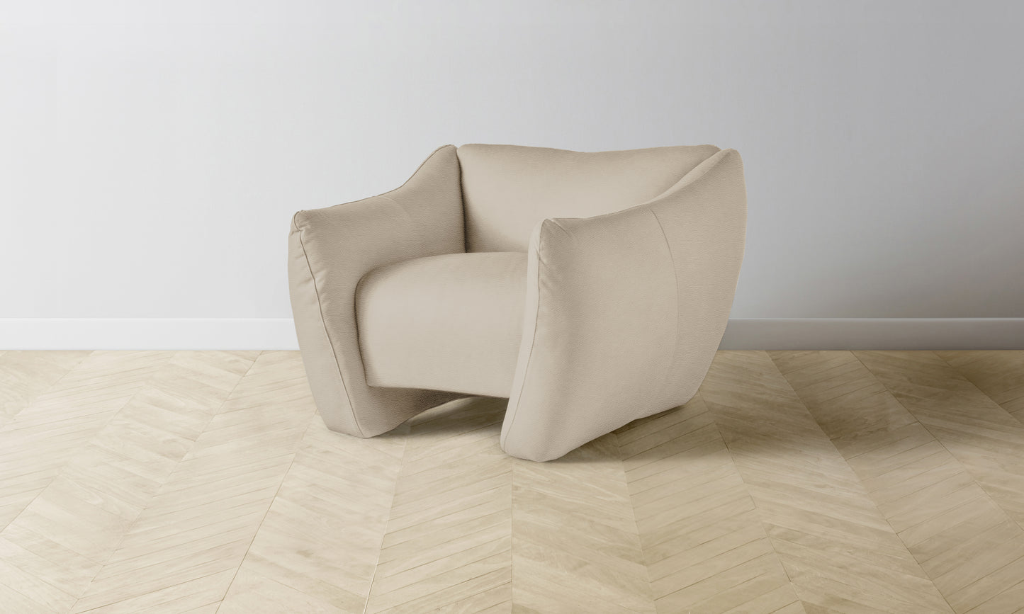 The Bond Chair - Pebbled Leather Stone