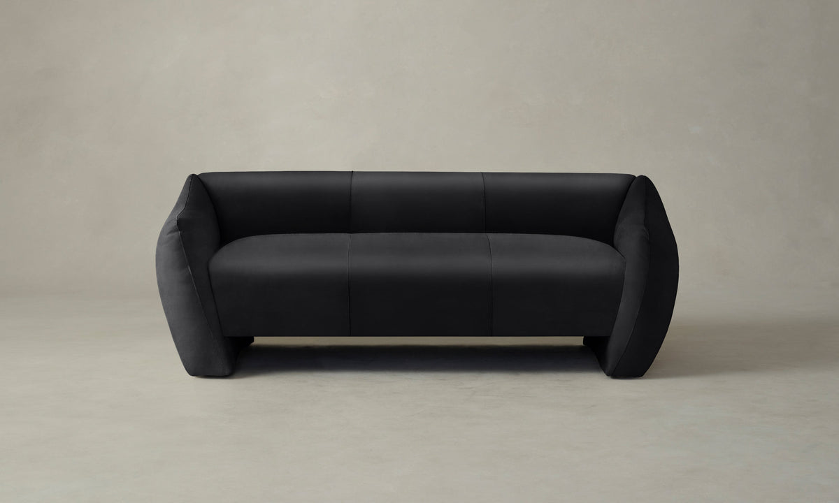 The Bond Settee - Costa Leather Jet