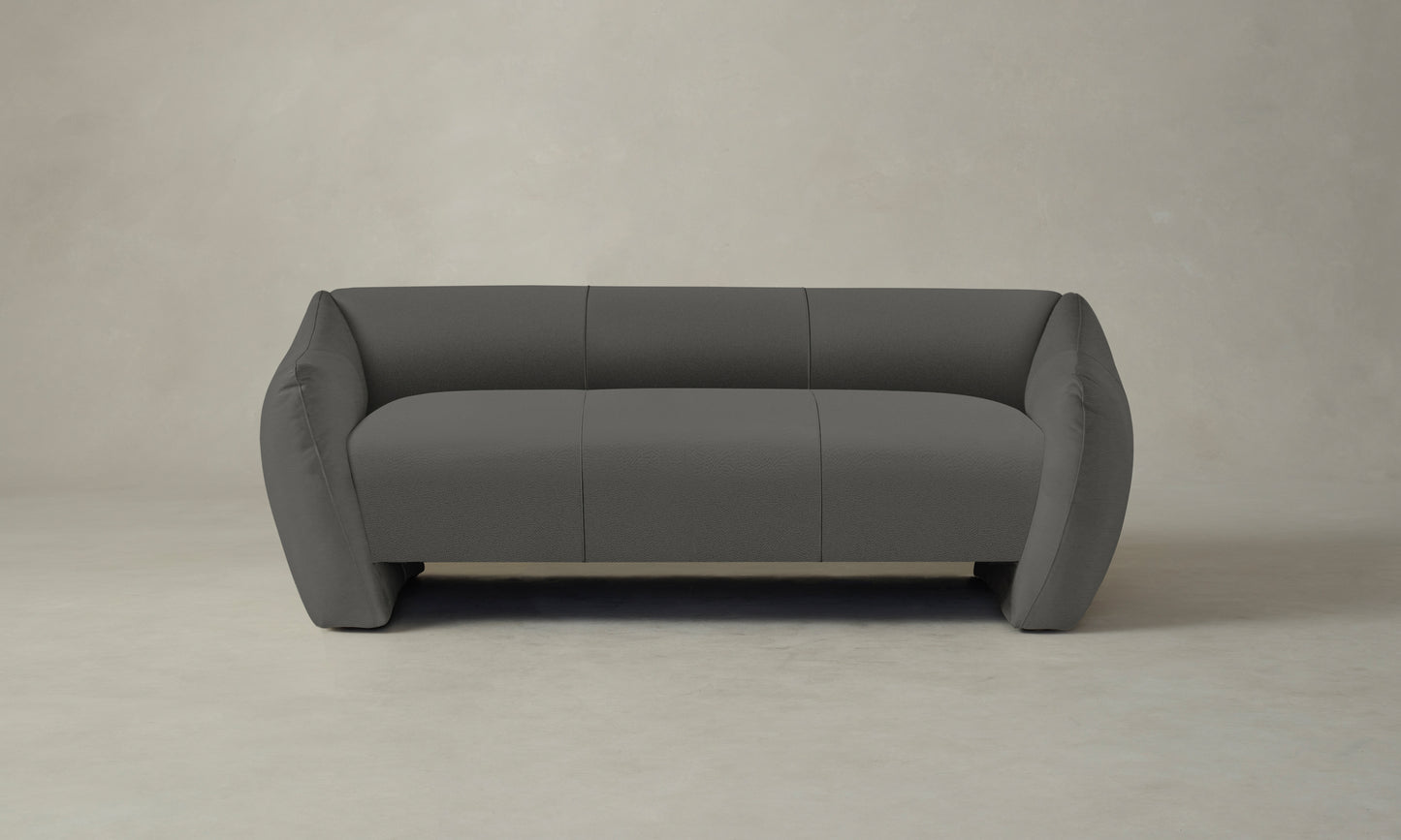 The Bond Settee - Pebbled Leather Ash