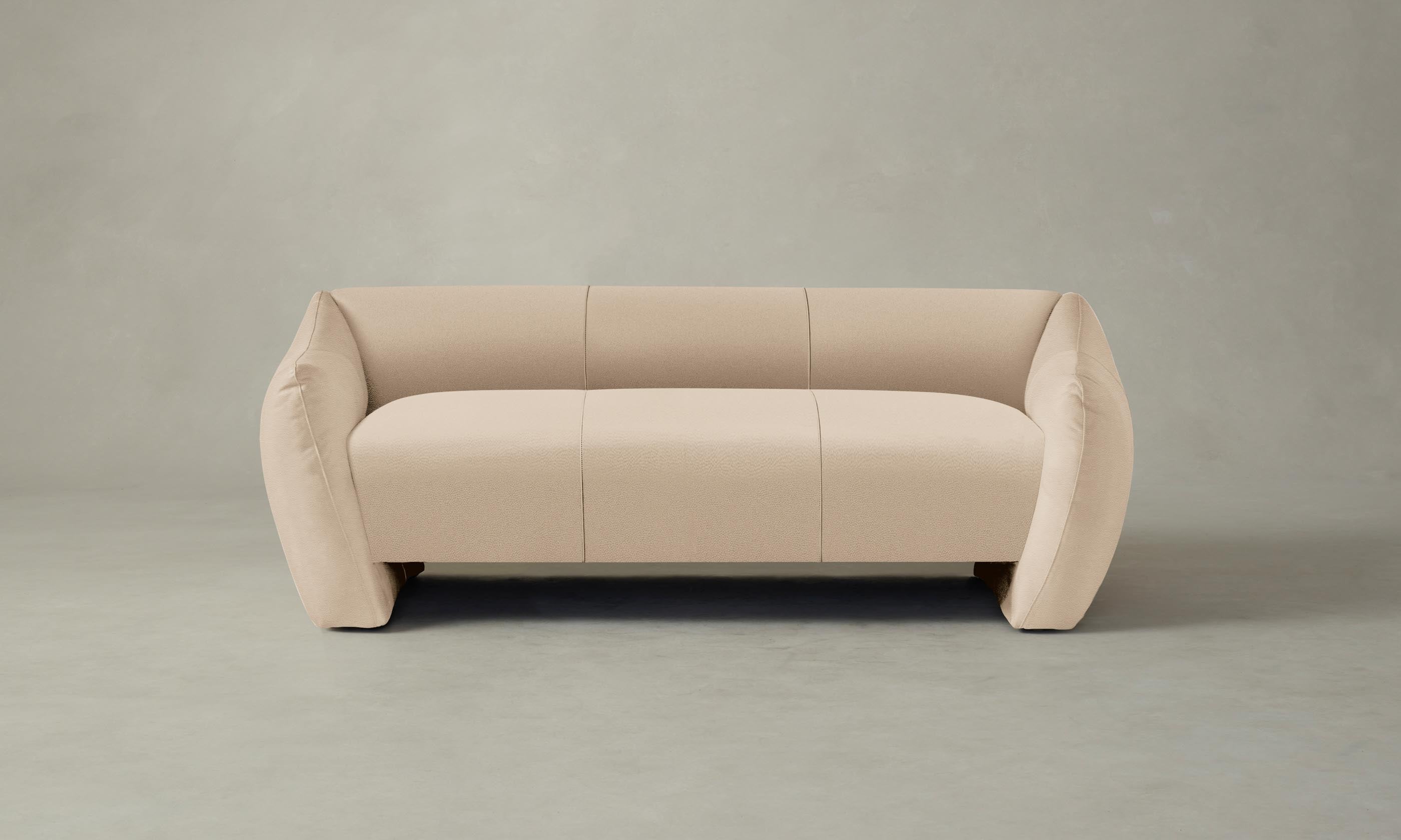 The Bond Settee - Pebbled Leather Stone – Maiden Home