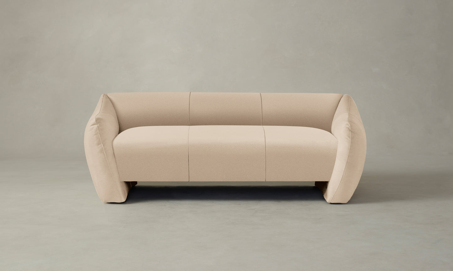 The Bond Settee - Pebbled Leather Stone