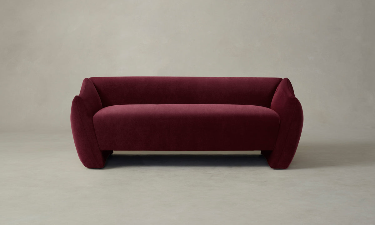 The Bond Settee - Performance Velvet Cabernet