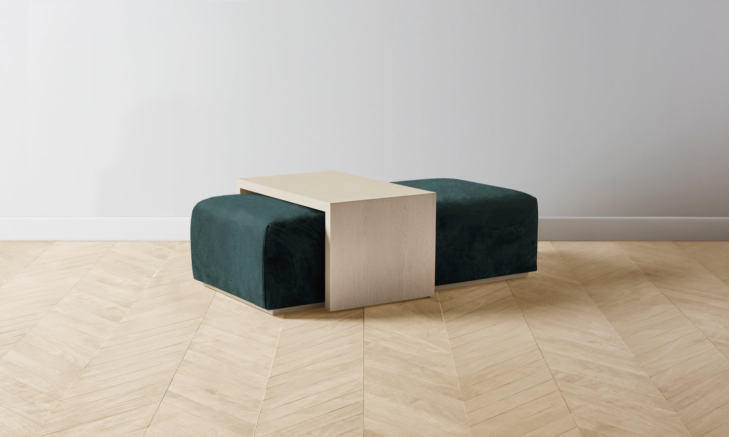 The Bowery Ottoman - Performance Velvet Emerald