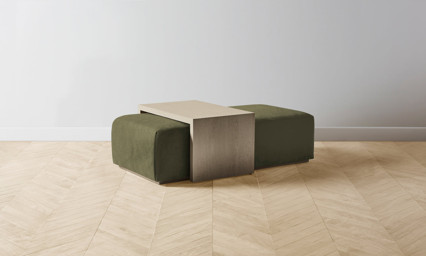 The Bowery Ottoman - Performance Velvet Olive