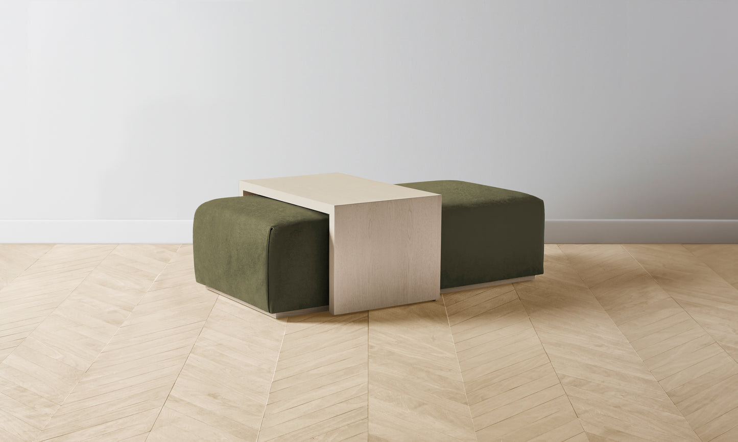 The Bowery Ottoman - Performance Velvet Olive