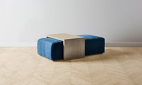 The Bowery Ottoman - Performance Velvet Sapphire