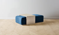 The Bowery Ottoman - Performance Velvet Sapphire