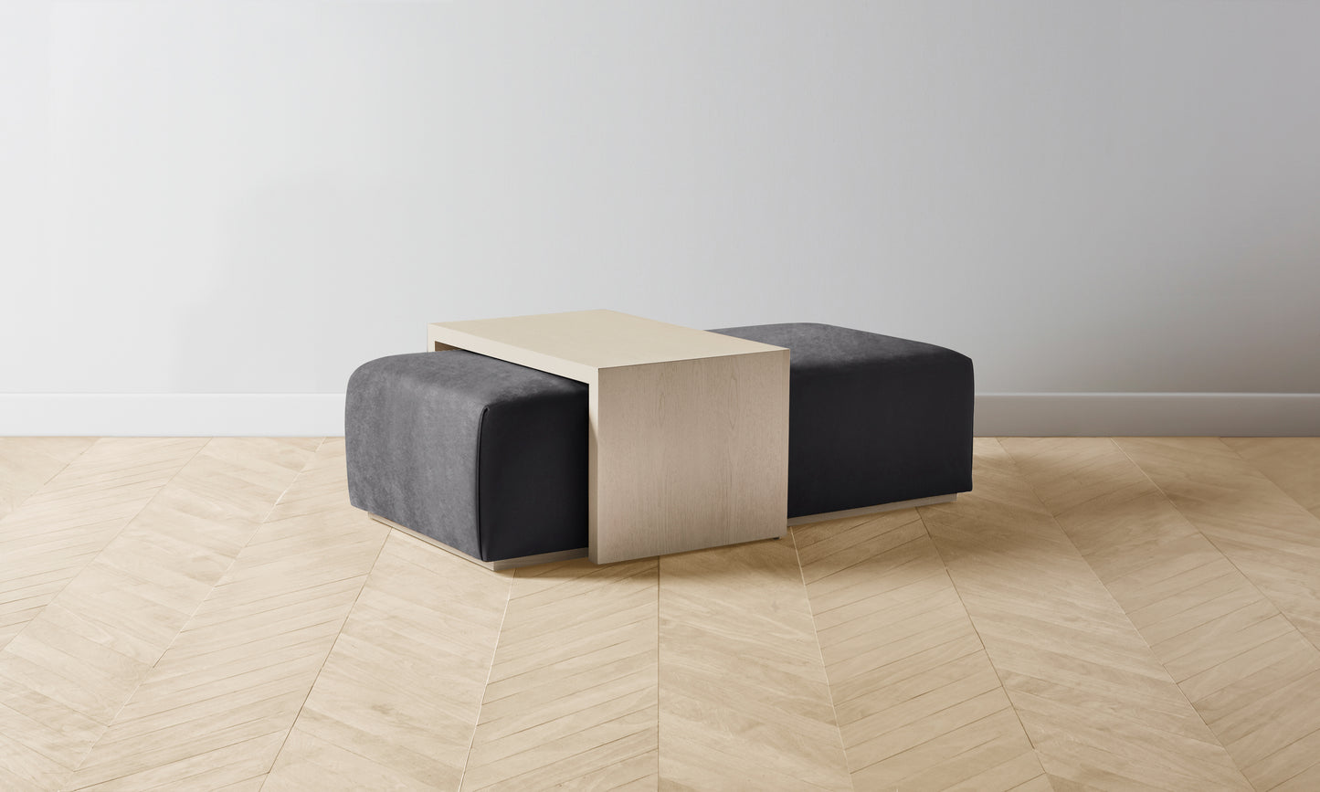 The Bowery Ottoman - Performance Velvet Slate