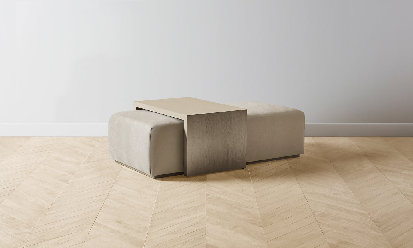 The Bowery Ottoman - Performance Velvet Taupe