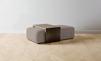 The Bowery Ottoman - Belgian Linen Carob