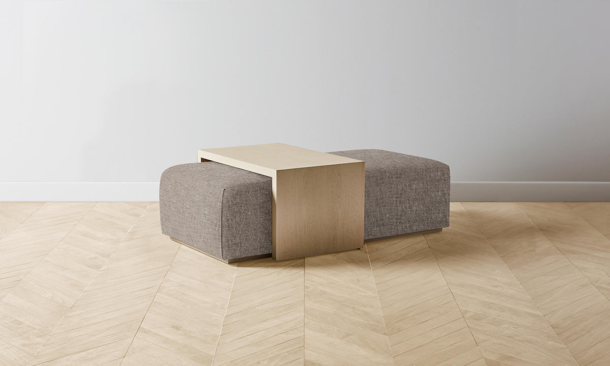 The Bowery Ottoman - Heritage Belgian Linen Carob