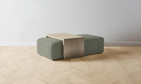 The Bowery Ottoman - Belgian Linen Thyme