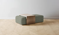 The Bowery Ottoman - Belgian Linen Thyme