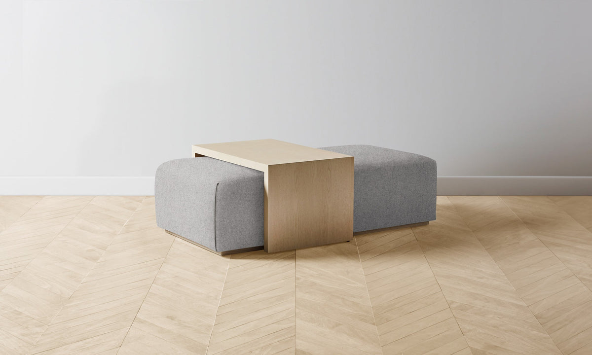 The Bowery Ottoman - Italian Brushed Wool Moon