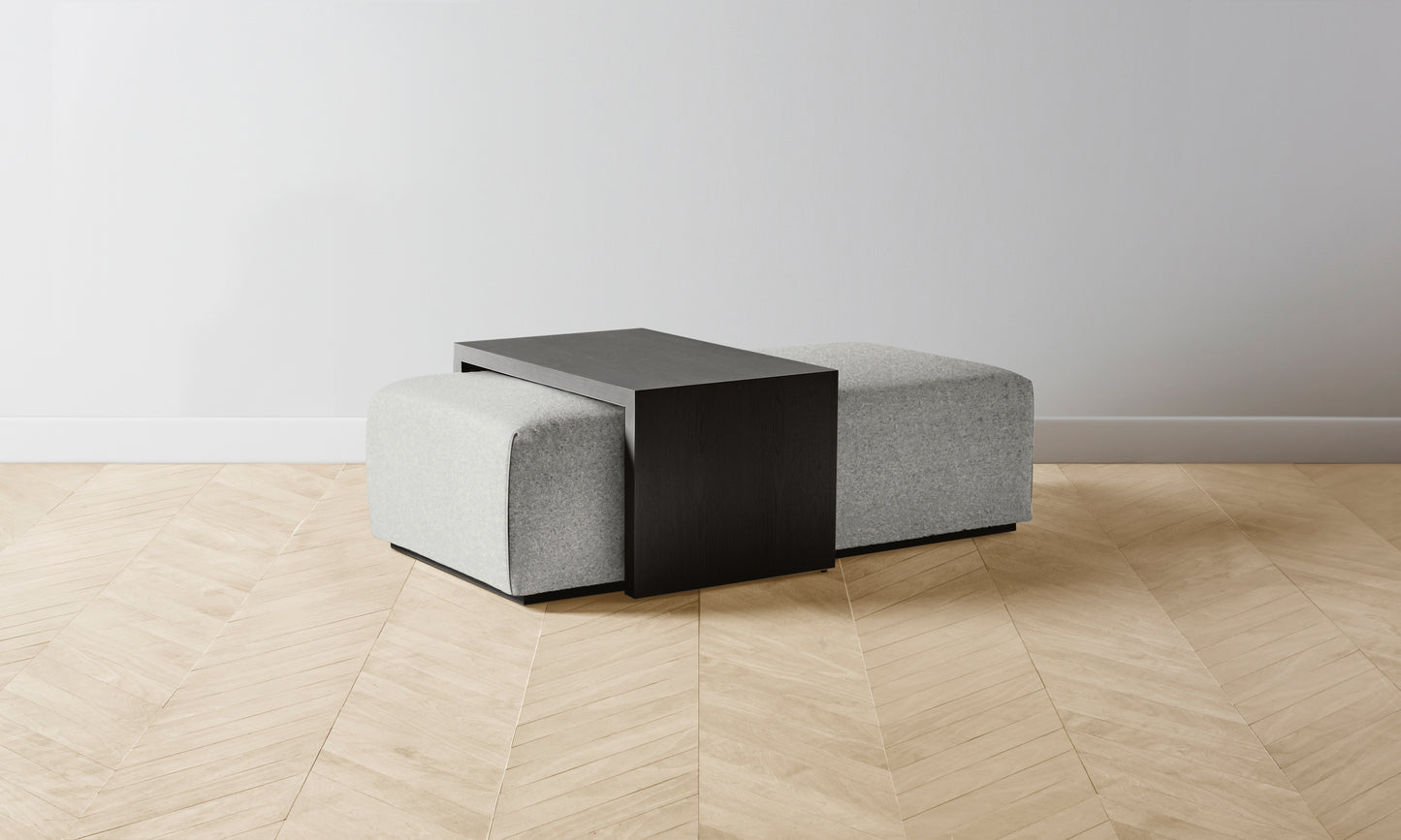 The Bowery Ottoman - Merino Heather Grey