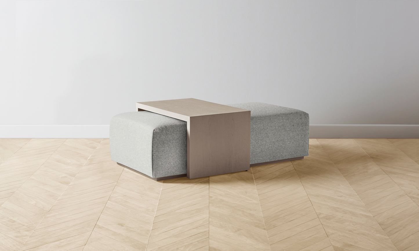 The Bowery Ottoman - Merino Heather Grey