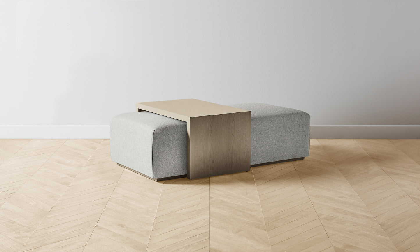 The Bowery Ottoman - Merino Heather Grey