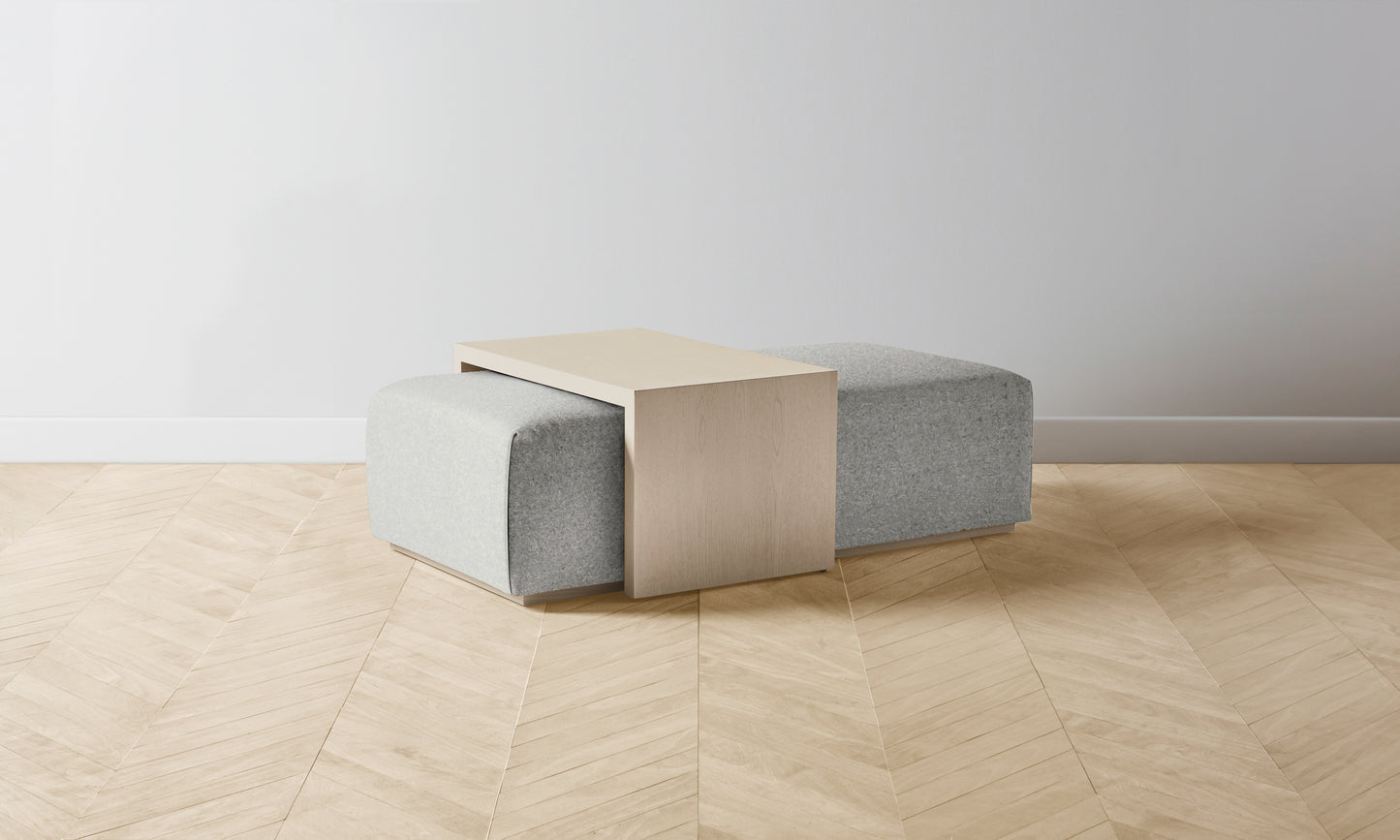 The Bowery Ottoman - Merino Heather Grey