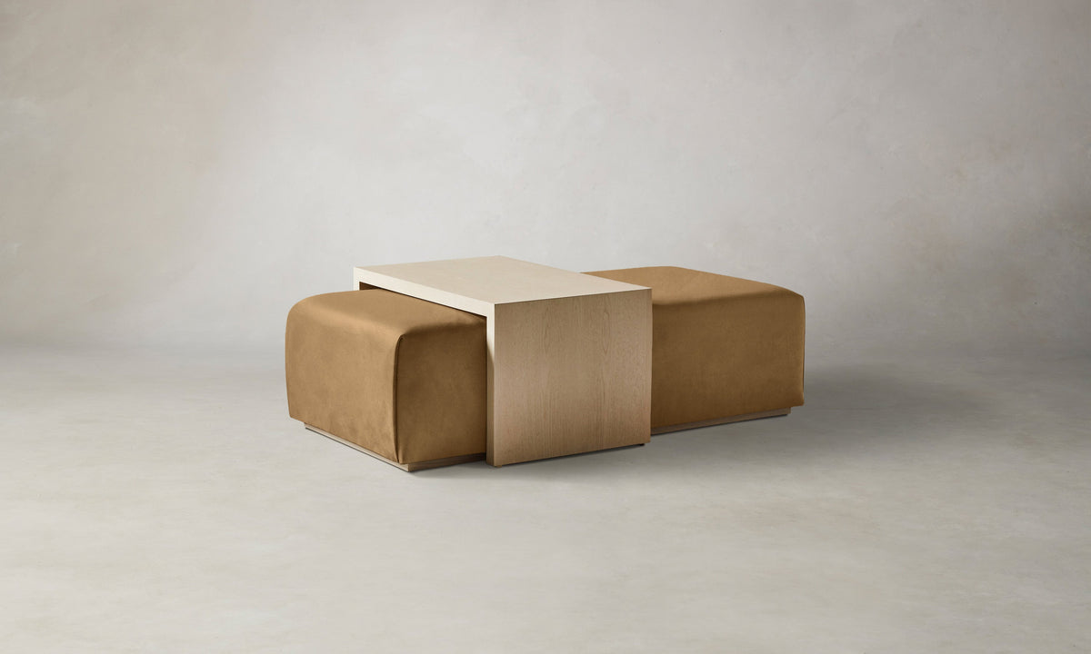The Bowery Ottoman - Nubuck Leather Rye