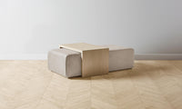 The Bowery Ottoman - Nubuck Leather Fawn