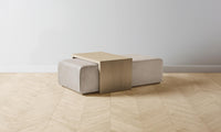 The Bowery Ottoman - Nubuck Leather Fawn