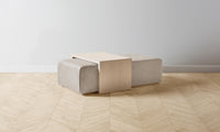 The Bowery Ottoman - Nubuck Leather Fawn