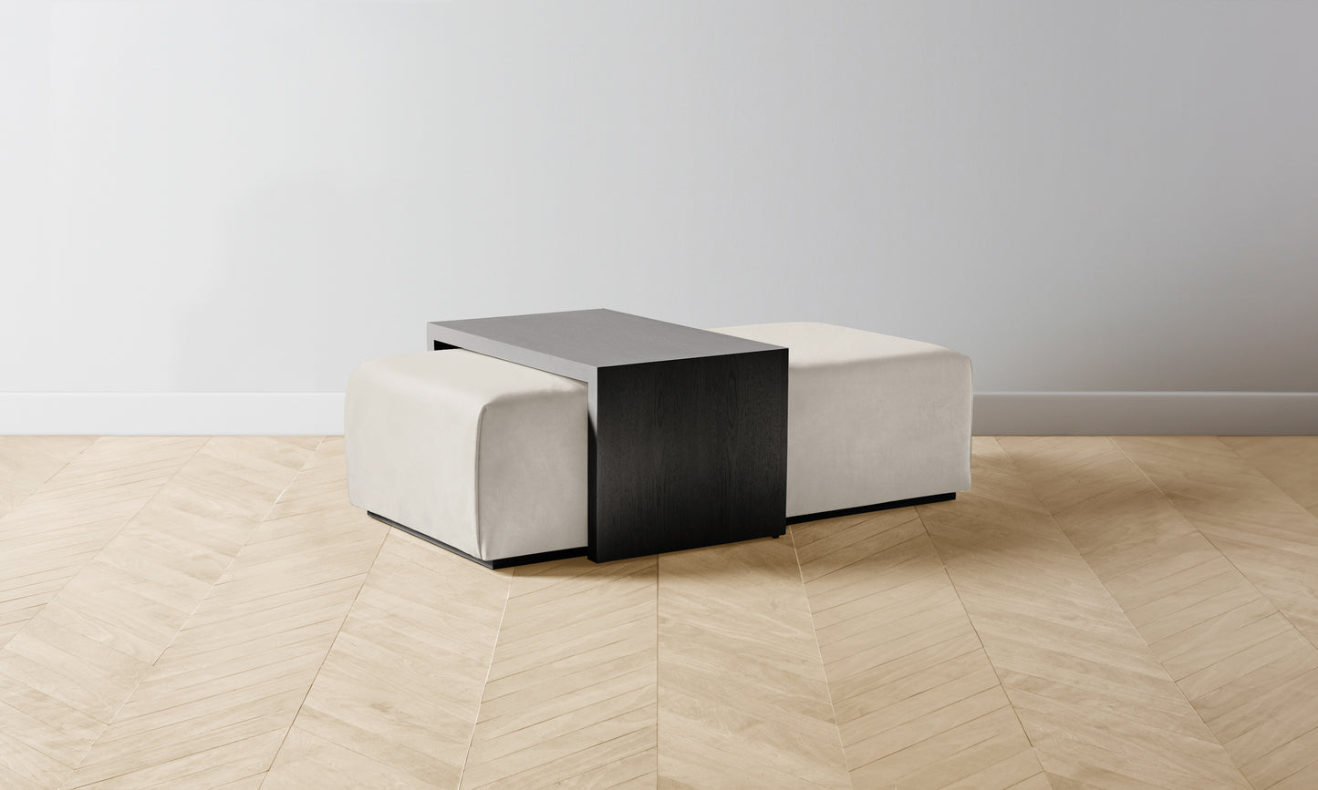 The Bowery Ottoman - Nubuck Leather Sail