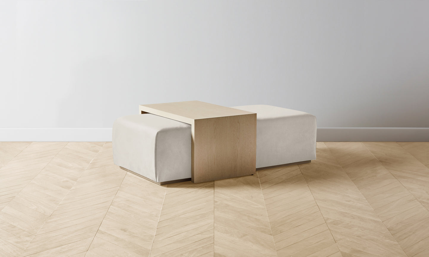 The Bowery Ottoman - Nubuck Leather Sail