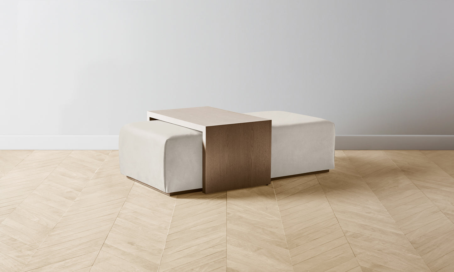 The Bowery Ottoman - Nubuck Leather Sail