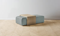 The Bowery Ottoman - Nubuck Leather Tide